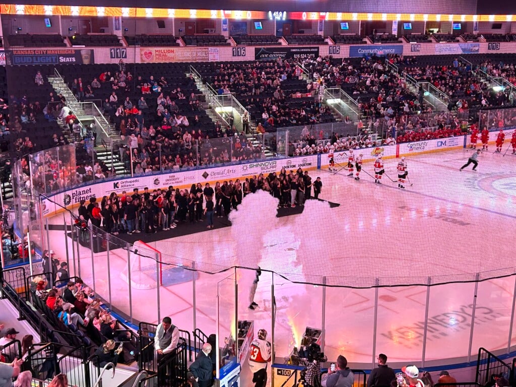 Kc Mavs Goalie Cale Morris Makes His Way To The Ice Against The Allen Americans