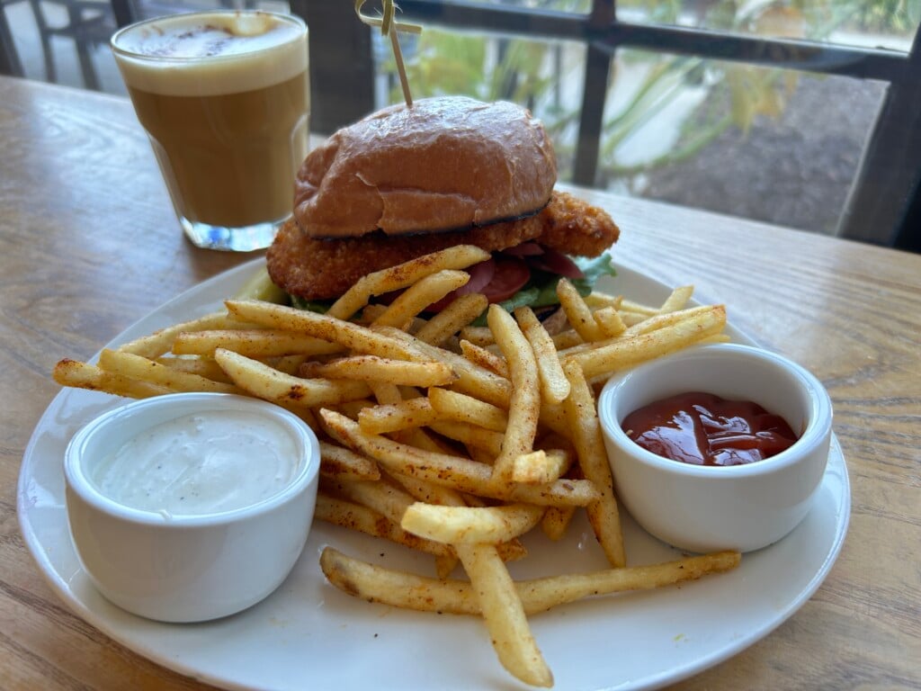 Fried Chicken Sando And Golden Latte At Billies Grocery Photo By Lauren Textor