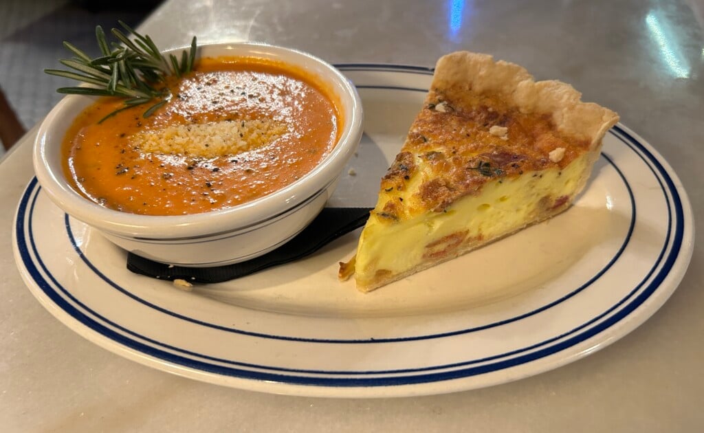 Tomato Basil Bisque And Bacon Gruyere Quiche At Tailleur Photo By Lauren Textor