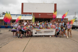 The Spirit Pep Band Poses For A Group Picture.