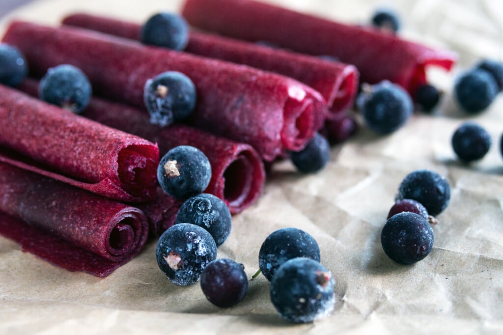 homemade blueberry fruit leather