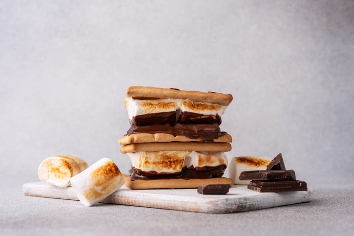 Freshly Roasted Smores With Large White Marshmallows