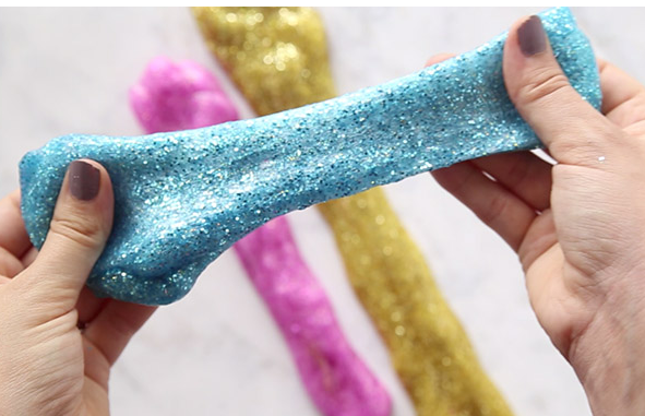 glitter slime, for ideas for indoor fun