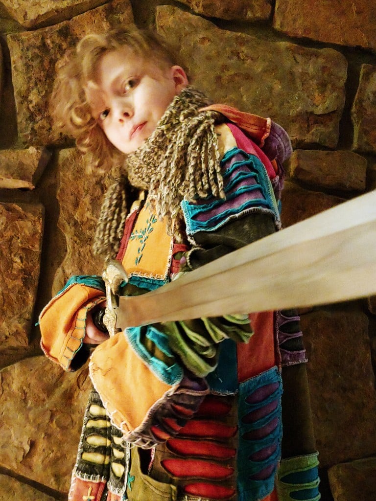 lucy dressed up and holding a sword, for article on dungeons and dragons