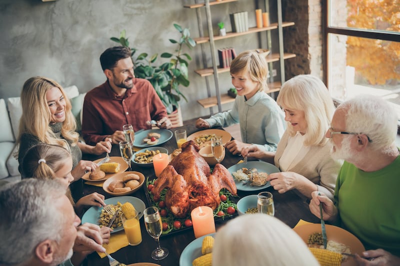 Portrait Of Nice Charming Cheerful Cheery Big Full Family Brother Sister Eating Domestic Brunch Lunch Feast Entertainment Delicious Meal Dishes In Modern Loft Industrial Style Interior House