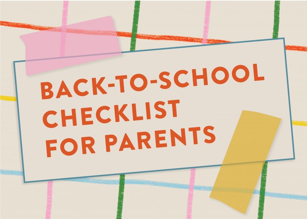 graphic reading back to school checklist for parents