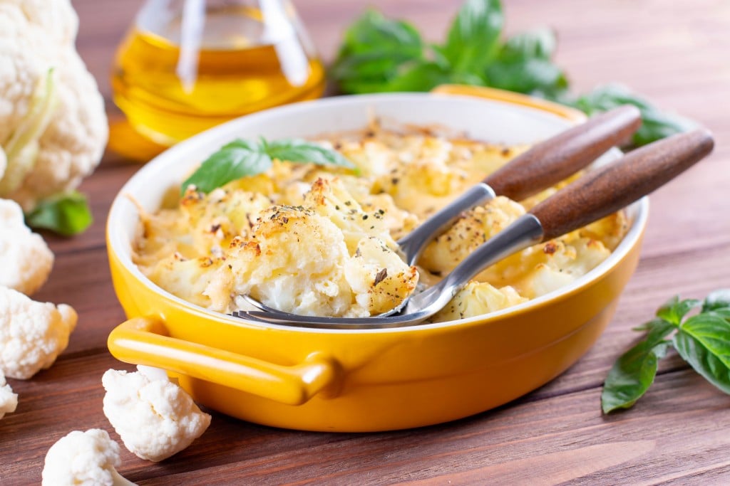 Cauliflower And Cheese Gratin, one of the make-ahead recipes from this article