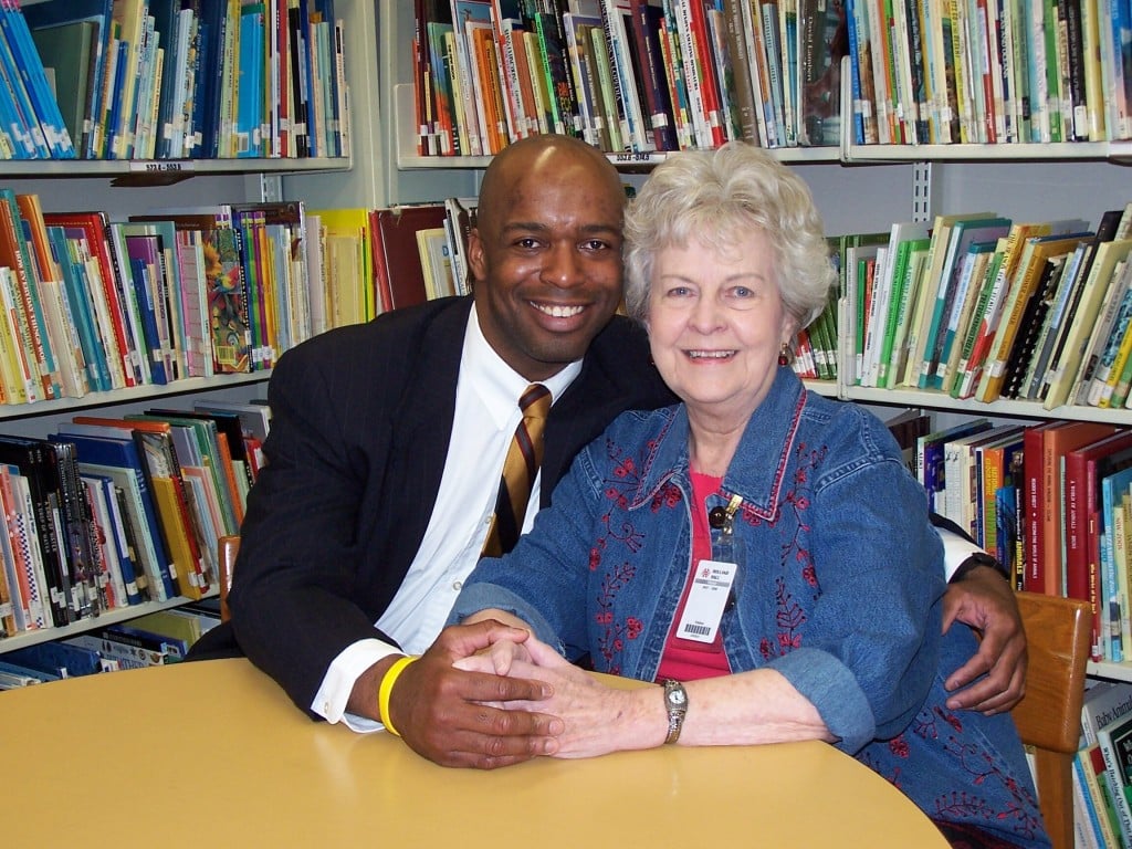 Holland Hall alumnus Kevinn Matthews pictured with his favorite teacher, the late Darlene Hyden.