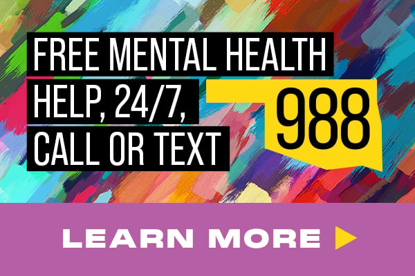 988 mental health lifeline graphic for an article about having mental health conversations with kids