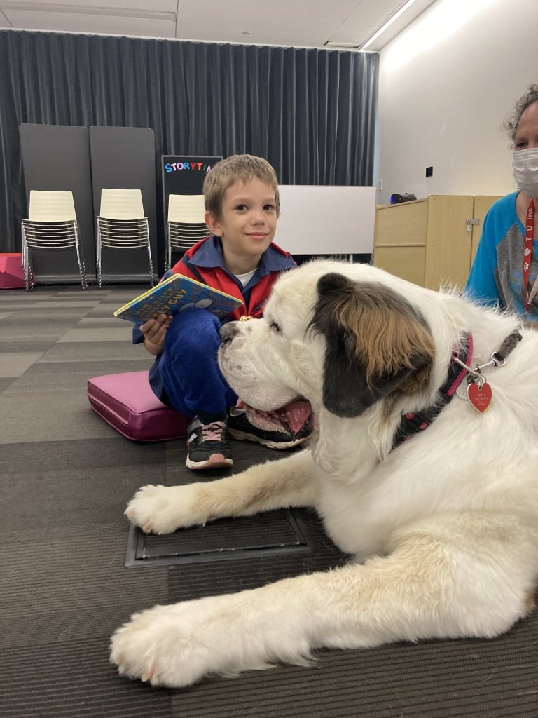 joss and tuffie at paws for reading