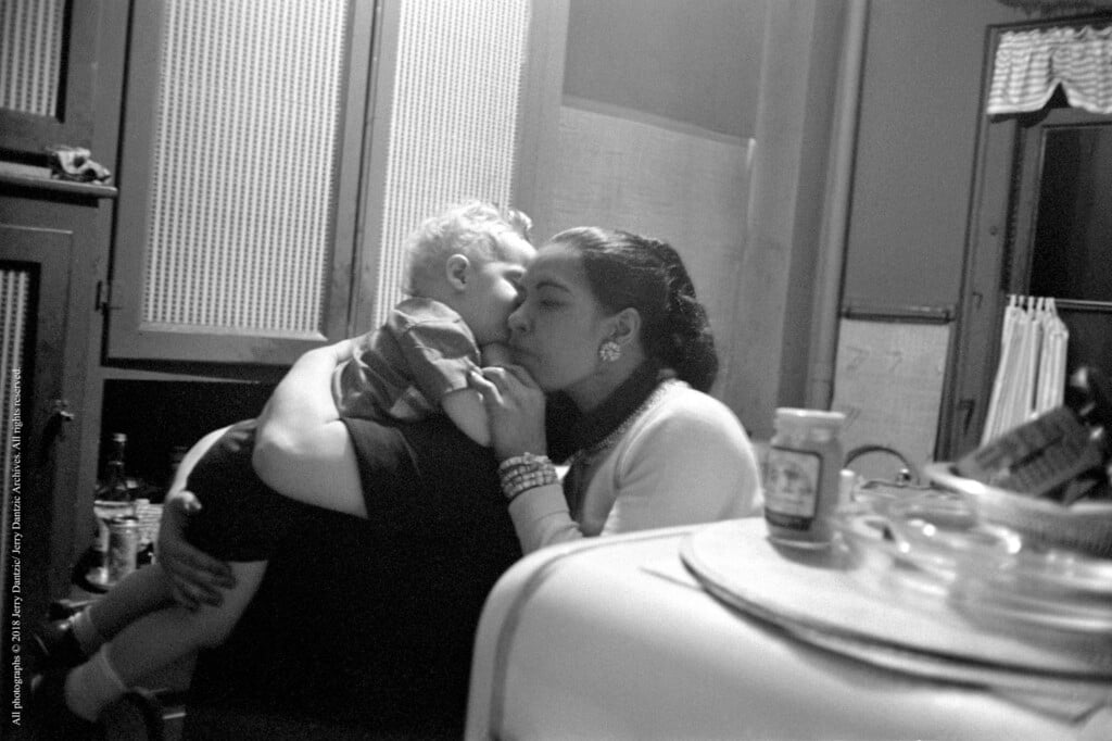 Billie Holiday With Maely Dufty And Bevan Her Son And Billie Godchild In The Kitchen Of The Duftys Apartment