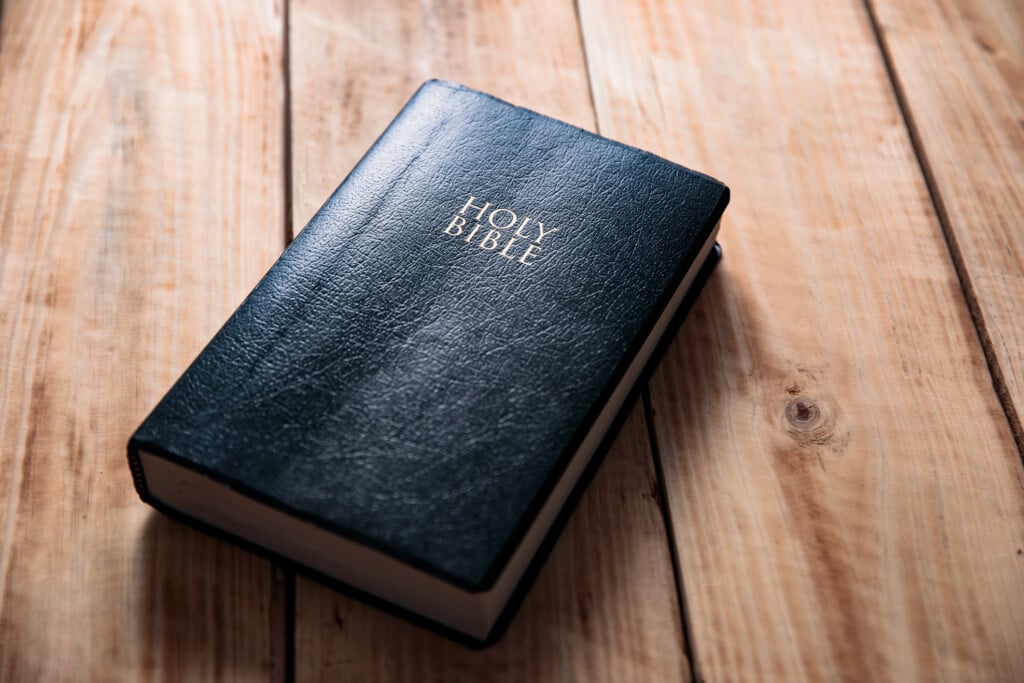 Bible on a wooden table