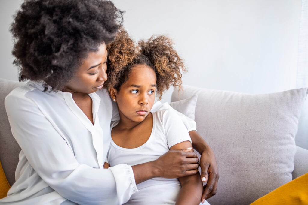 Loving Mother Consoling child, for article on gentle parenting