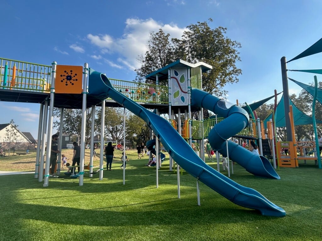 slides and playground equipment at elam park