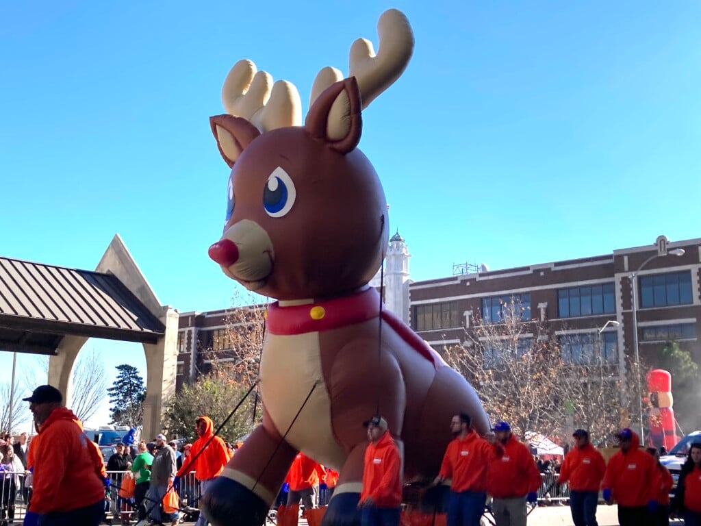 rudolph float at tulsa christmas parade