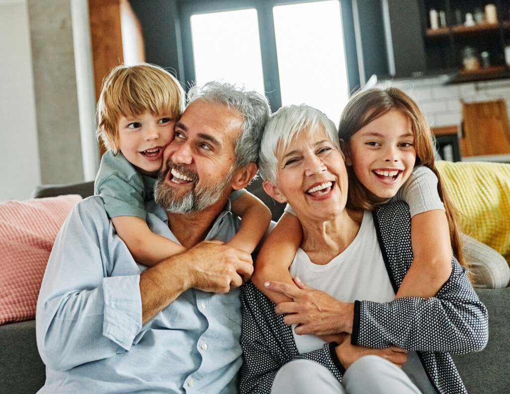 grandparents with two grandchildren