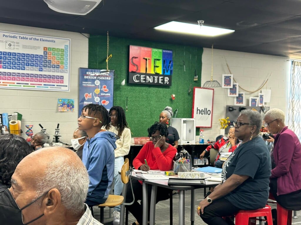 A group of participants in a Black History Saturdays classroom