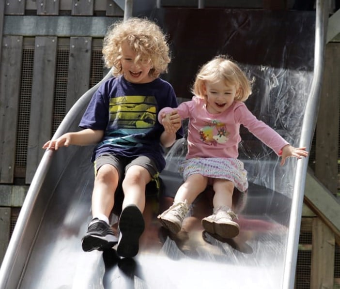 Calister and Sylvia sliding