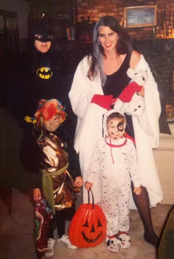 Diane Morrow-Kondos and family dressed for trick or treating