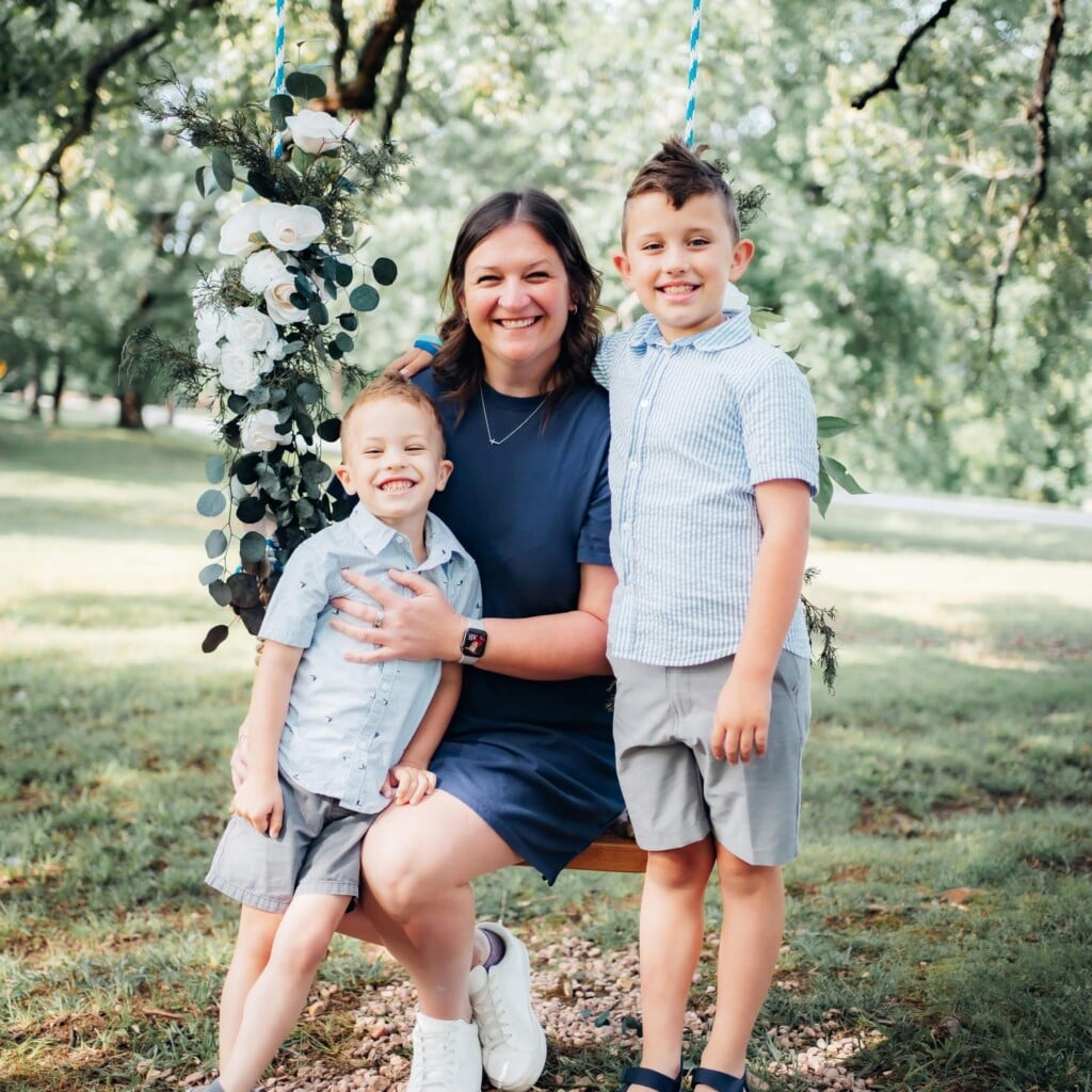 Holly Chapman and her sons