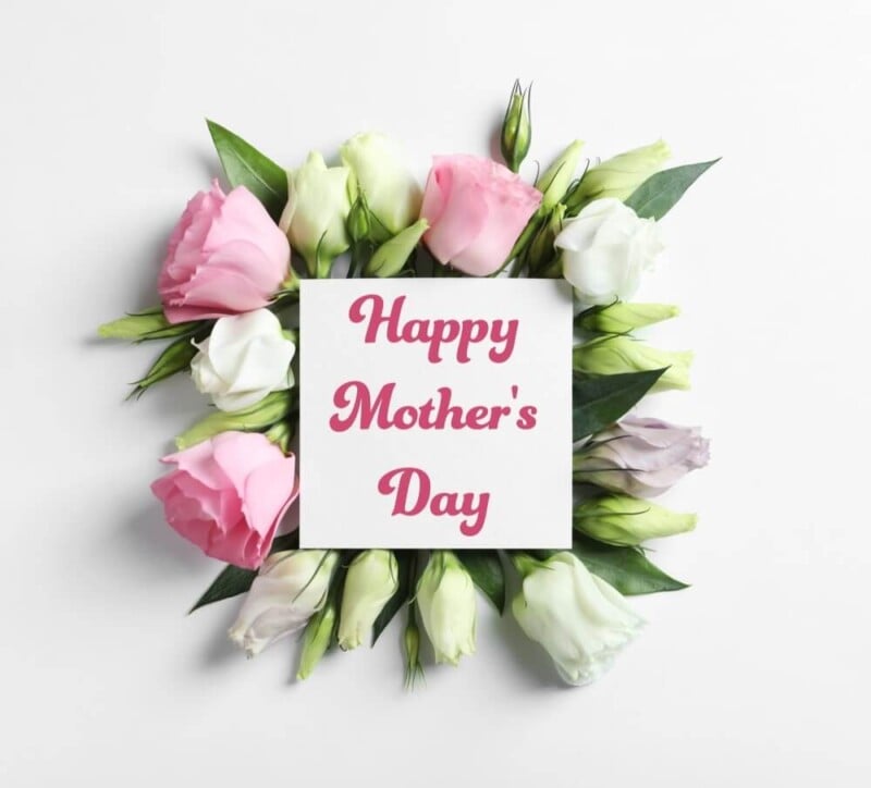 Happy Mother's Day graphic with flowers