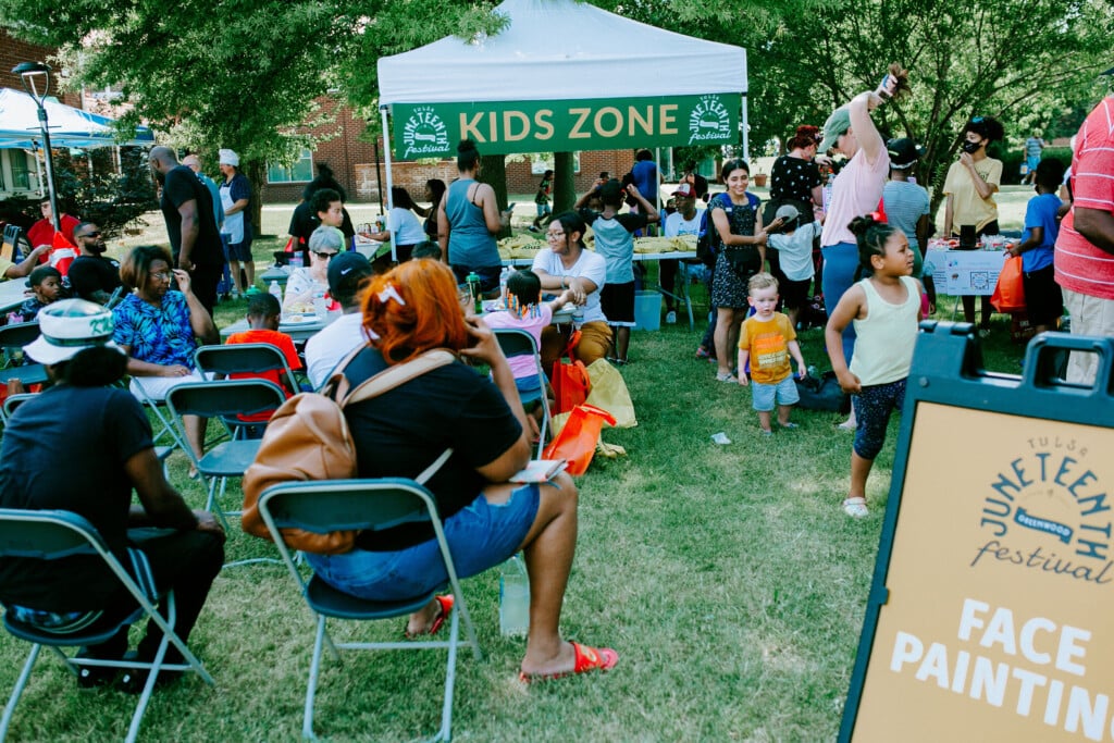 People at the Tulsa Juneteenth Festival Kid Zone