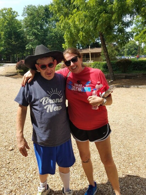 Diane and her brother at camp