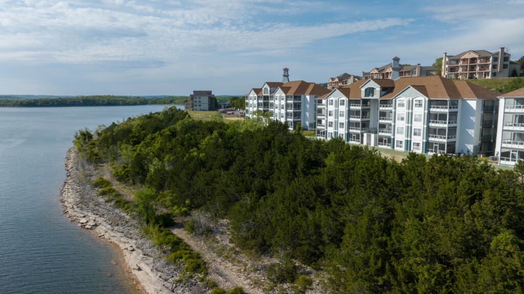 the exterior of westgate branson lakes resort overlooking table rock lake