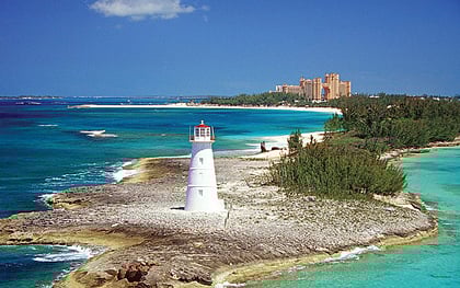 lighthouse on beach in nassau