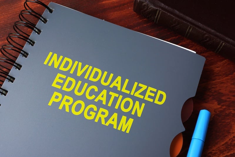 notebook labeled individualized education program for article on ok'sspecial education resolution center
