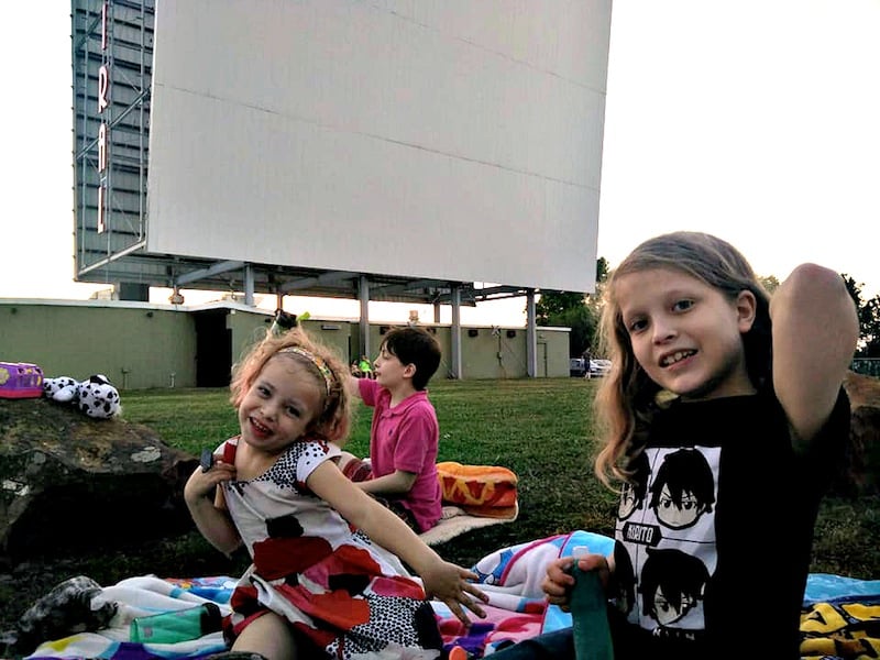 the roe owen kids at a drive-in movie, for list of summer fun in tulsa