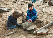 kids playing in the undercroft montessori playscape
