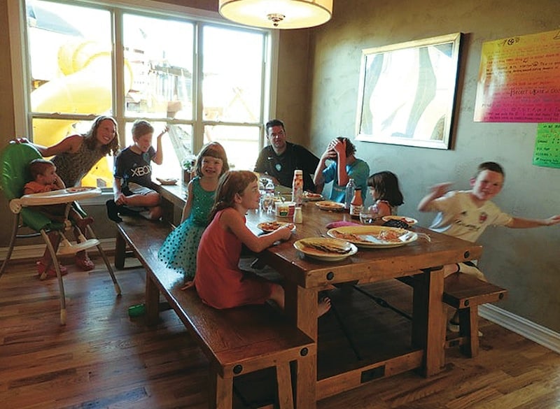 Jill VanTrease and family at dinner for the set the table tulsa challenge