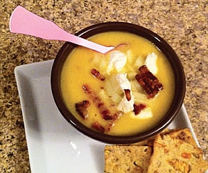 a bowl of Easy Roasted Golden Beet and Butternut Soup