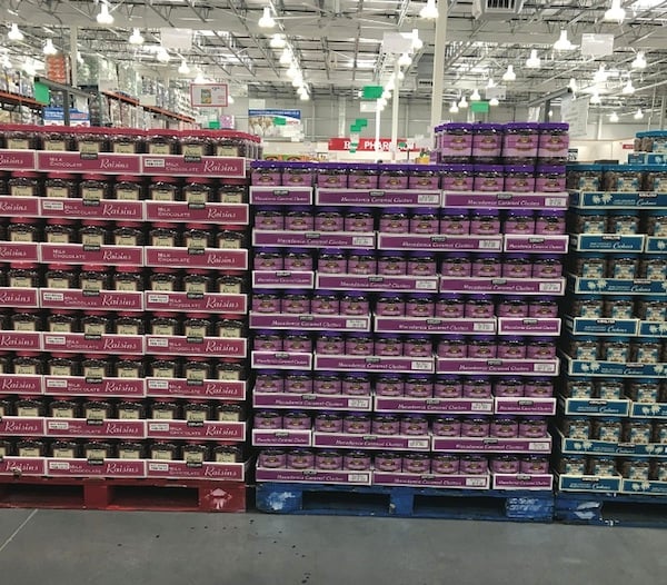 palettes of items at costco