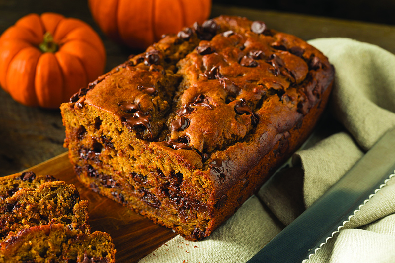 pumpkin chocolate chip bread, one of four pumpkin recipes in this article