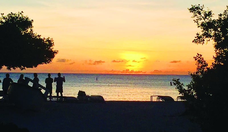 sunset on aruba