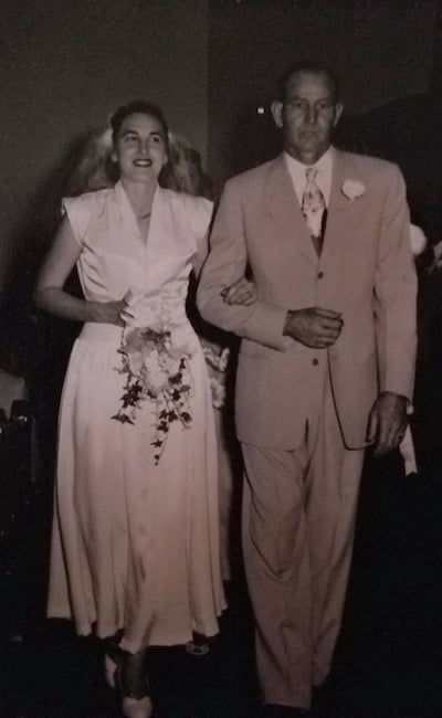 diane morrow-kondos' parents' wedding picture, for article on love and aging