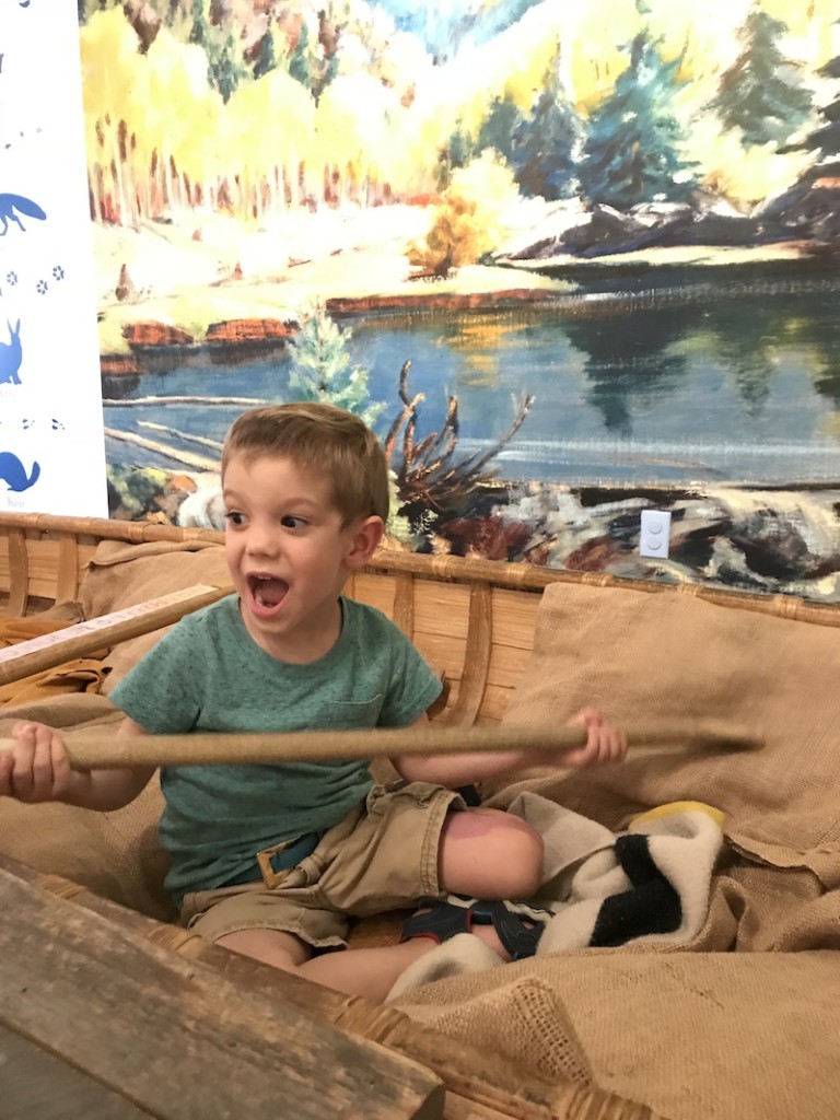 joss in a canoe display at gilcrease museum funday sunday