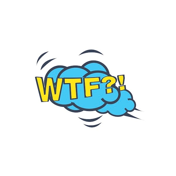 the letters wtf in a blue cloud, for article on teens and cussing