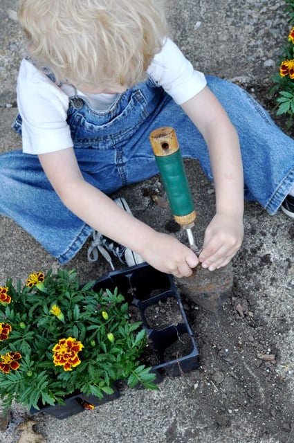 child gardening, volunteering with kids concept