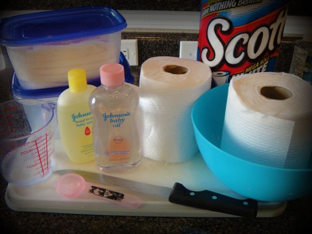 diy baby wipes supplies