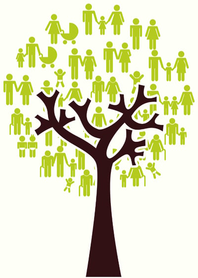 family tree image, for article on genealogy and kids