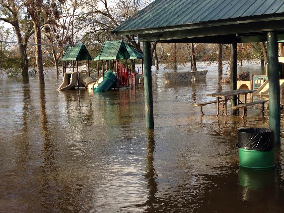 A photo of flooding at Gold Star Park in Wetumpka