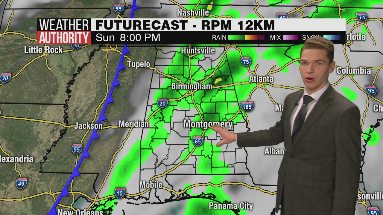 A Cloudy And Mild Weekend; A Few Strong To Severe Storms Sunday - WAKA 8