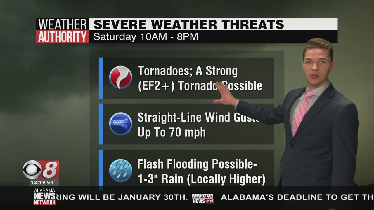 Clouds Increase Thursday; Severe Storms Still Likely Saturday - WAKA 8