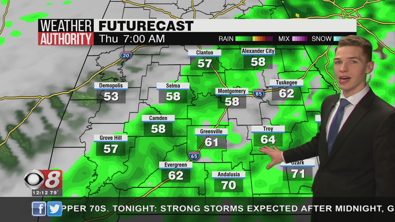 Strong To Severe Storms Possible Wednesday Night - WAKA 8