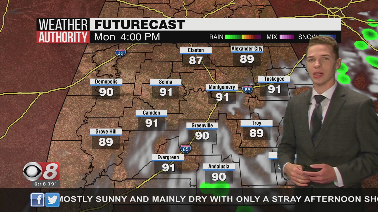 Mainly Sunny, Mainly Dry, And Hot Sunday - WAKA 8