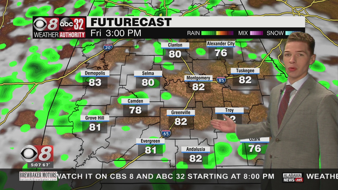 One More Mainly Dry Day; Rain Chances Rise Friday - WAKA 8
