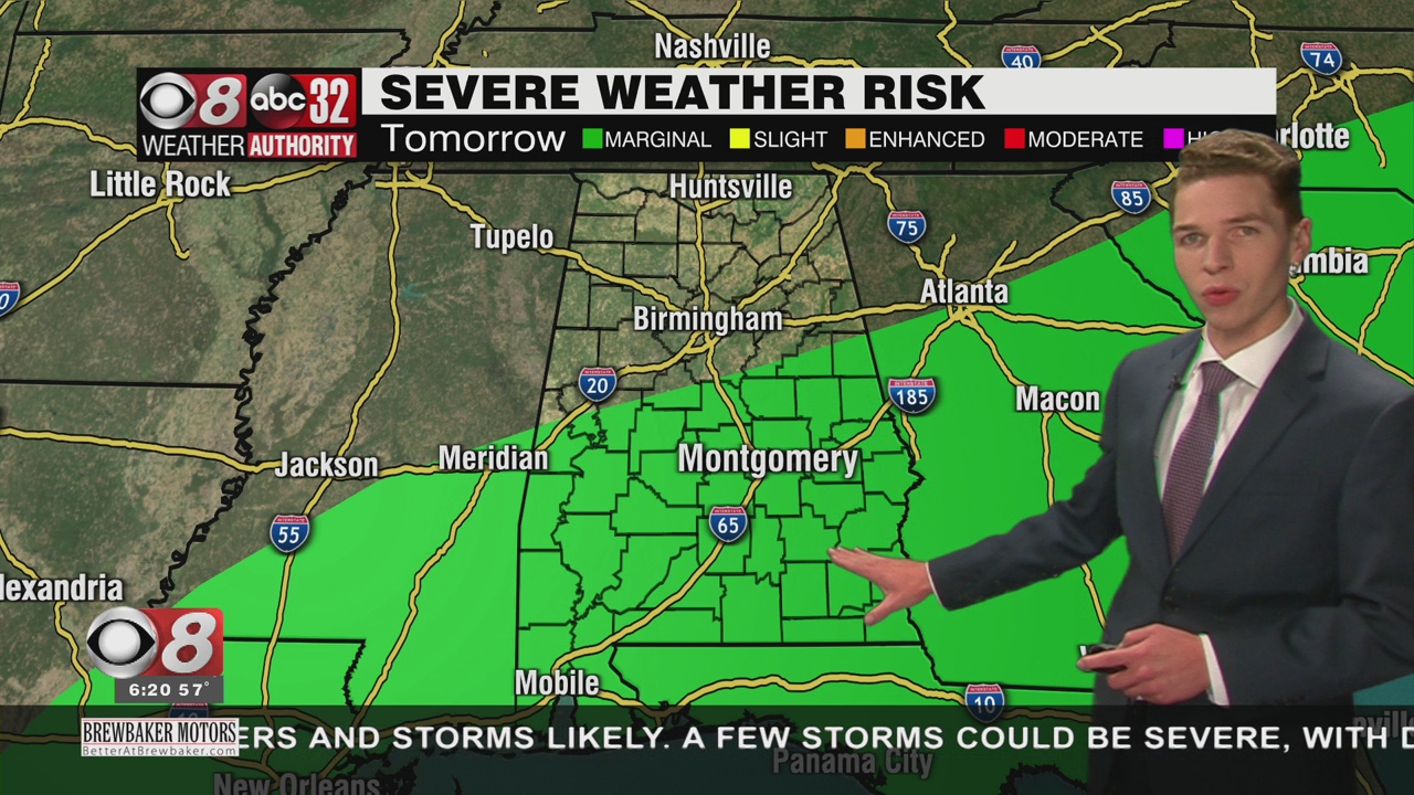 A Few Severe Storms Possible Sunday; Much Cooler Early Next Week - WAKA 8